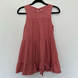Anthropologie Pink Sleeveless Tiered Tank Top